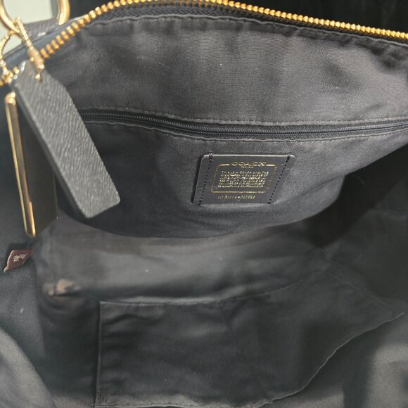 COACH Ava Satchel Purse Handbag Tote - Navy w/Gold Hardware - EUC - Picture 8 of 11